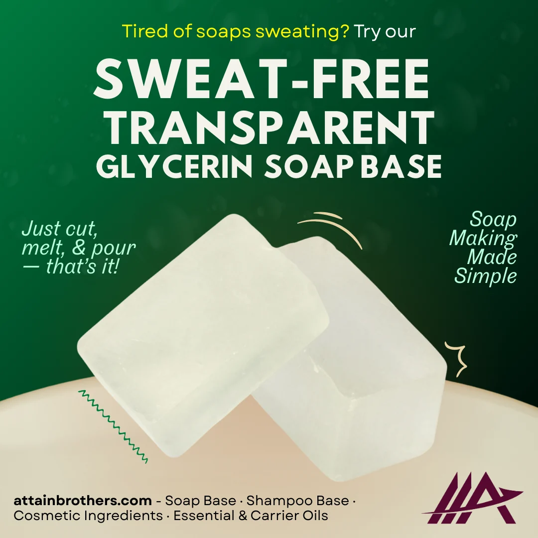 Sweat Free Transparent Glycerin Soap Base (Alcohol-Free) | Premium Melt & Pour Soap Base in Sri Lanka